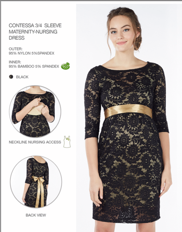 VESTIDO CHANTEL 3/4  - NEGRO - Imagen 2